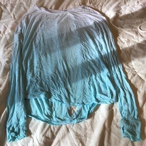 Open back blue ombré Aeropostale long sleeve shirt